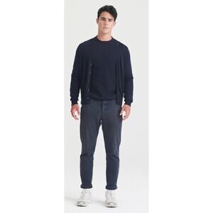 Naadam Fancy Cashmere Cardigan Mens Medium Navy Blue Button Up New Long Sleeve